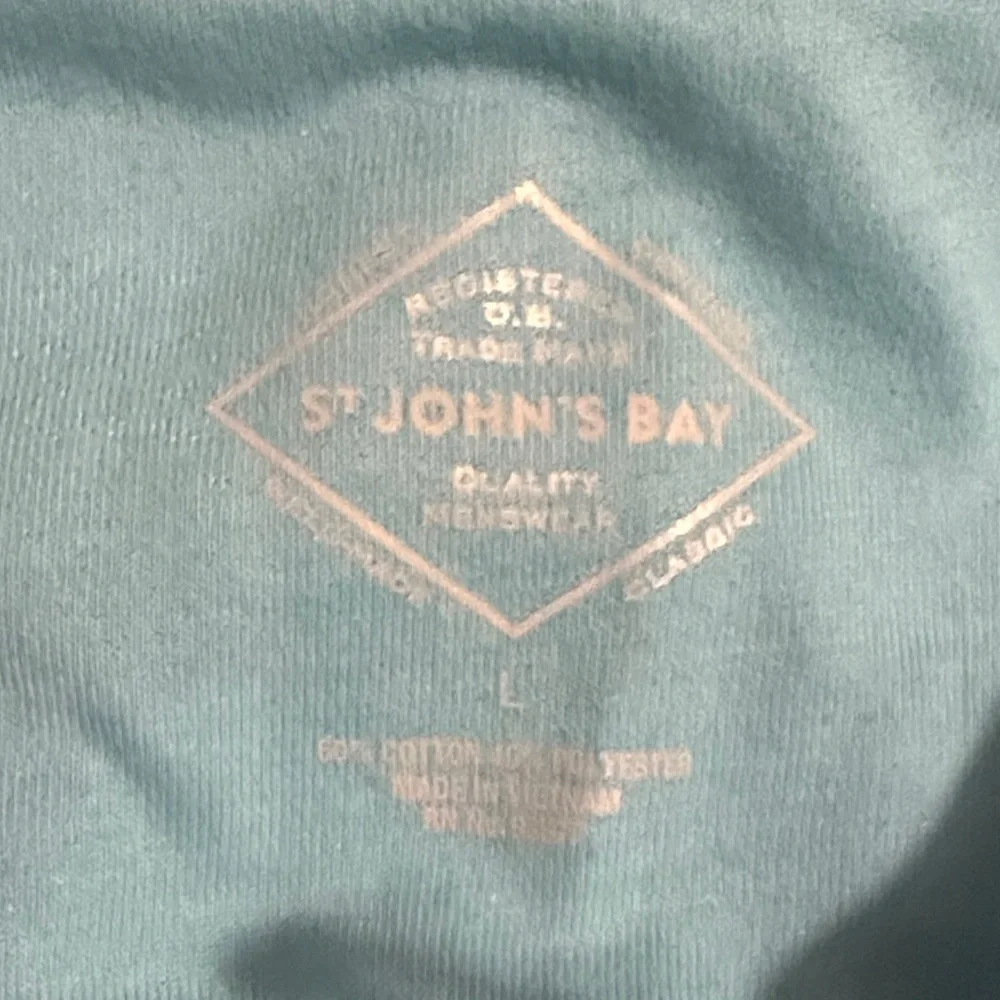 St. John's Bay Light Blue and Gray Striped Polo - Picture 4 of 4